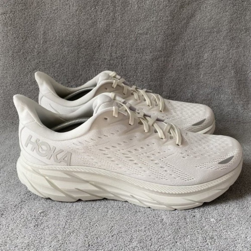 Hoka Women’s White Clifton 8 Running Shoes